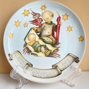MJ Hummel Tender Watch Merry Christmas 1990 collector plate Goebel W Germany